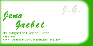 jeno gaebel business card